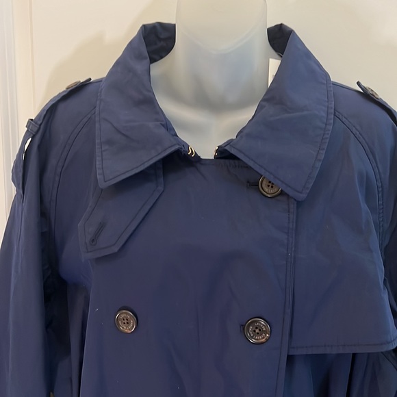 LAUREN RALPH LAUREN Women's Belted Maxi Trench Coat Dark Navy Blue Size 16 - Picture 6 of 13